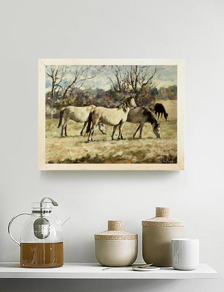 Original Folk Horse Painting by Andrei Sitsko
