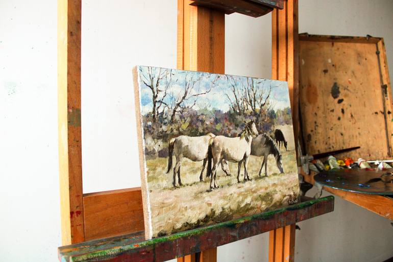 Original Folk Horse Painting by Andrei Sitsko