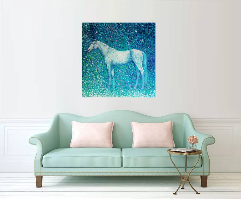 Original Art Deco Horse Painting by Andrei Sitsko