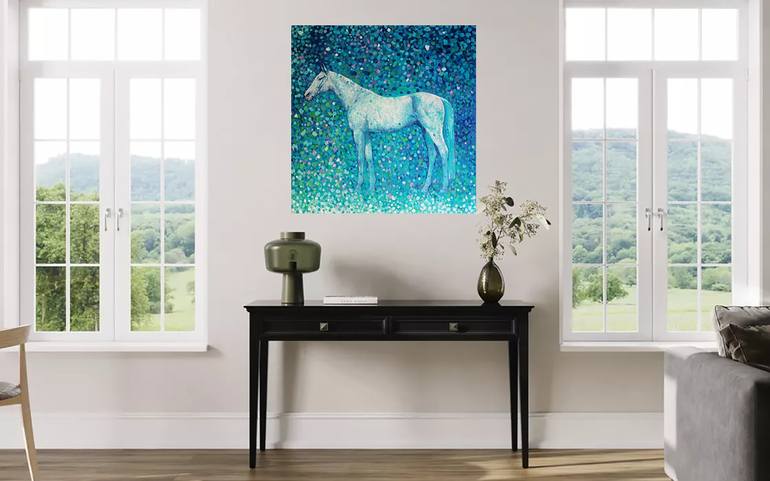 Original Art Deco Horse Painting by Andrei Sitsko