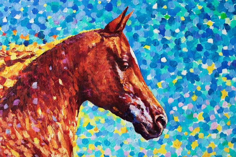 Original Abstract Horse Painting by Andrei Sitsko