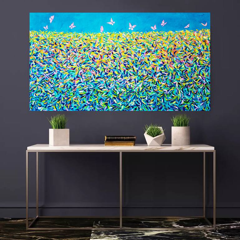 Original Abstract Garden Painting by Andrei Sitsko