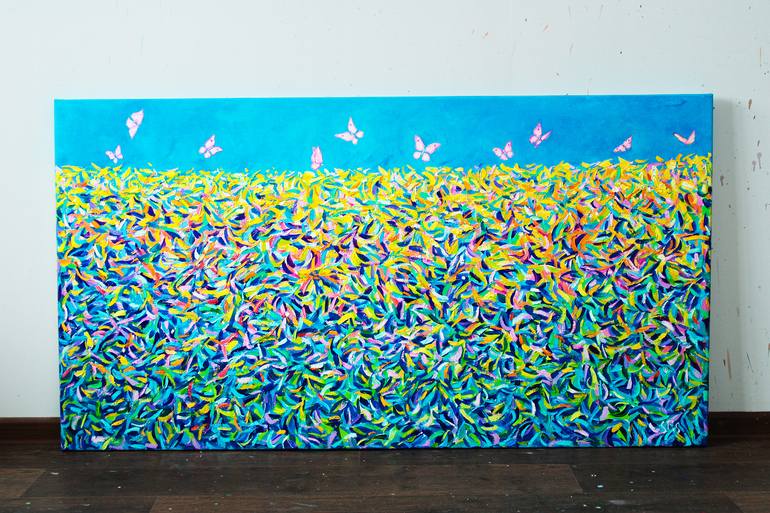 Original Abstract Garden Painting by Andrei Sitsko