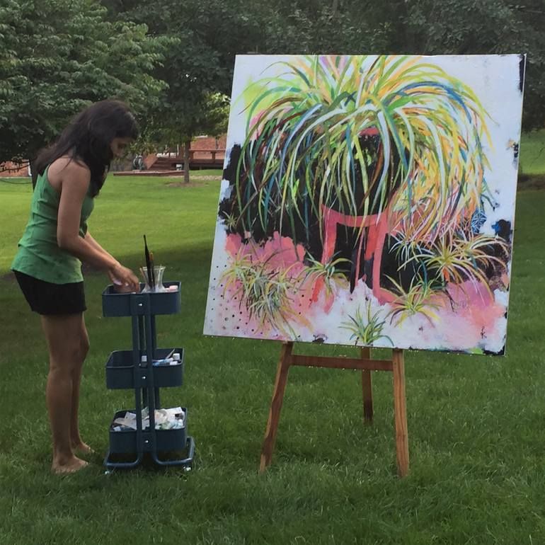 Original Abstract Botanic Painting by Kiruba Sekaran