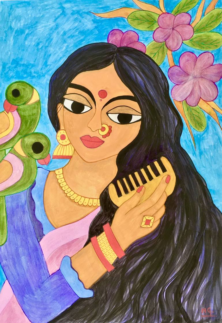 women madhubani painting