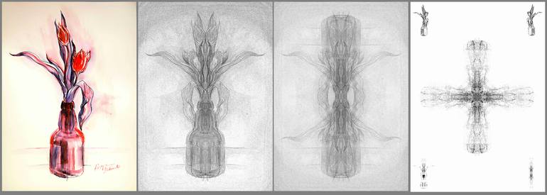 Original Figurative Floral Painting by Remigiusz Dobrowolski