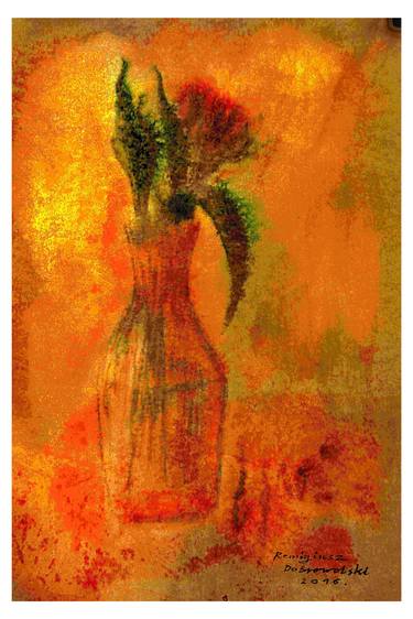 Original Figurative Floral Mixed Media by Remigiusz Dobrowolski