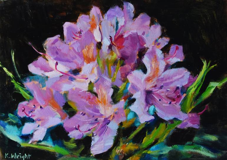 Rhododendron Painting by Kat Wright | Saatchi Art Saudi Arabia
