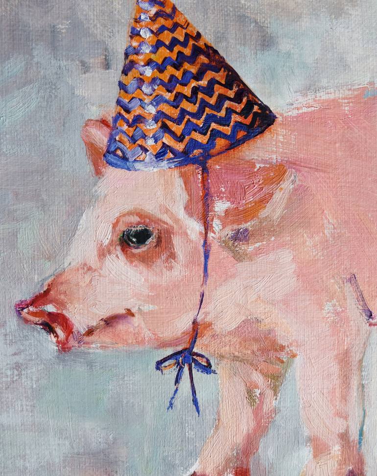 Original Impressionism Animal Painting by Kat Wright
