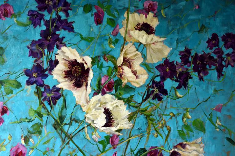 Original Realism Floral Painting by Kat Wright