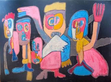 Original Expressionism Family Paintings by jeg cathalaa