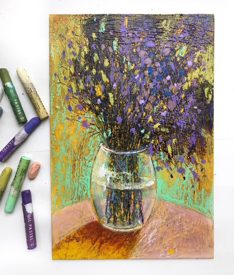 Original Impressionism Floral Painting by Yuliia Pastukhova