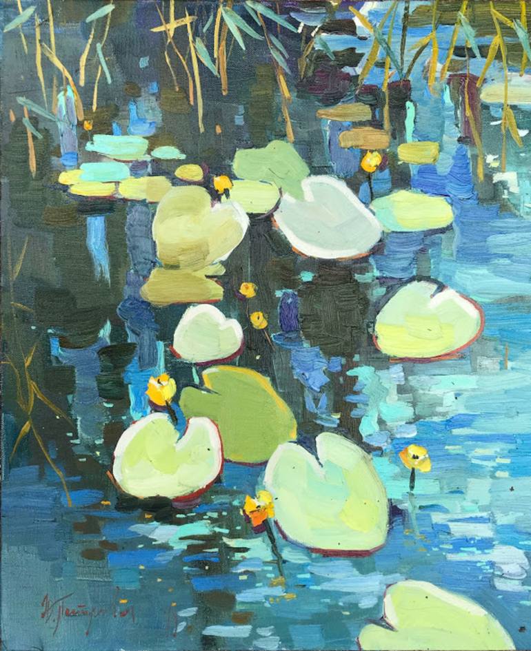 Water lily Painting by Yulia Pastukhova | Saatchi Art