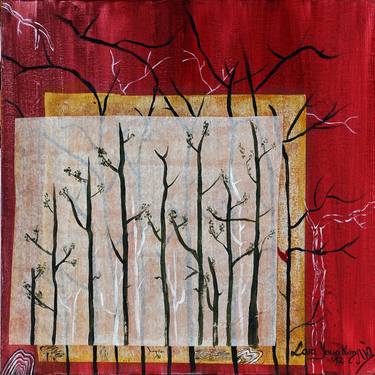 Print of Impressionism Tree Mixed Media by Lara YOUAKIM