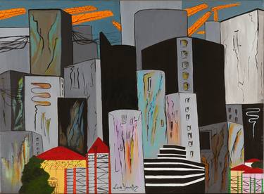 Print of Cities Paintings by Lara YOUAKIM