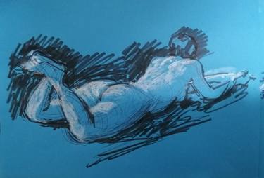 Original Fine Art Nude Drawing by Liam Ryan