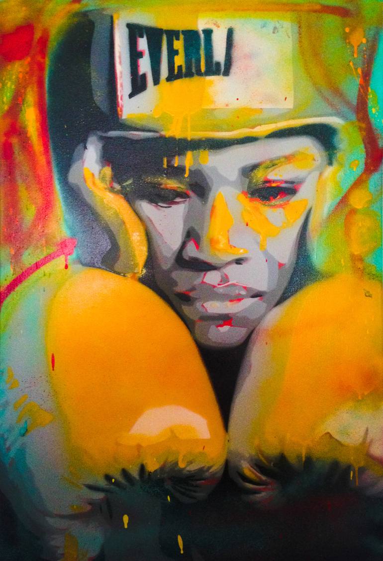 Boxing Woman Painting by AKORE artist | Saatchi Art