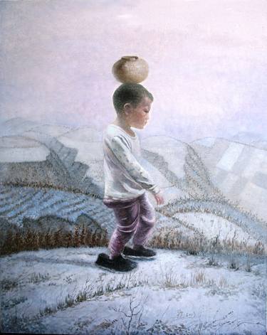 Print of Photorealism Children Paintings by Yuan Mu