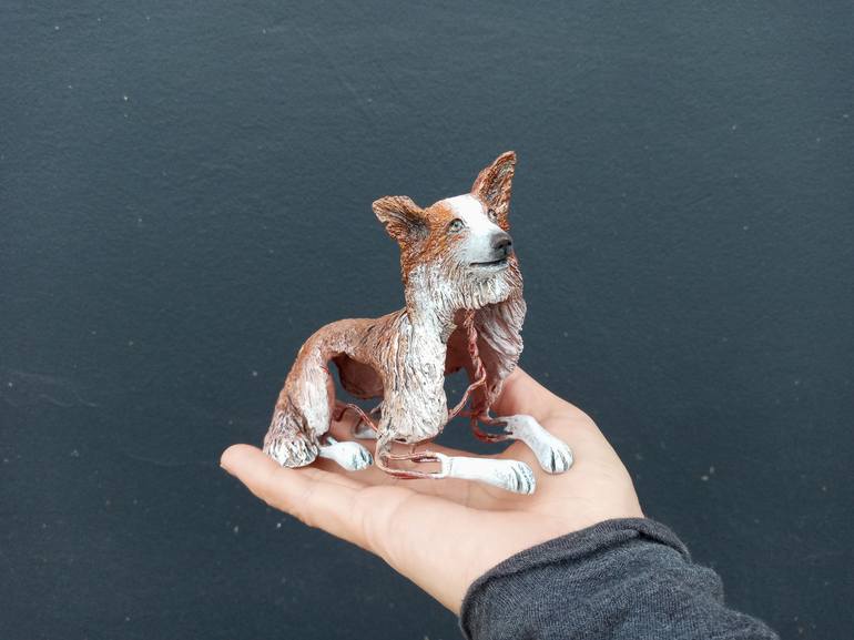 Original Figurative Dogs Sculpture by Cynthia Saenz Sancho