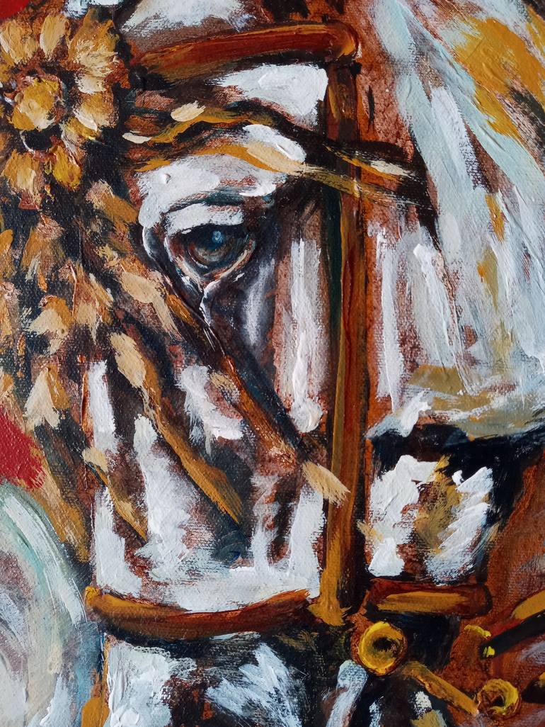 Original Fine Art Horse Painting by Cynthia Saenz Sancho