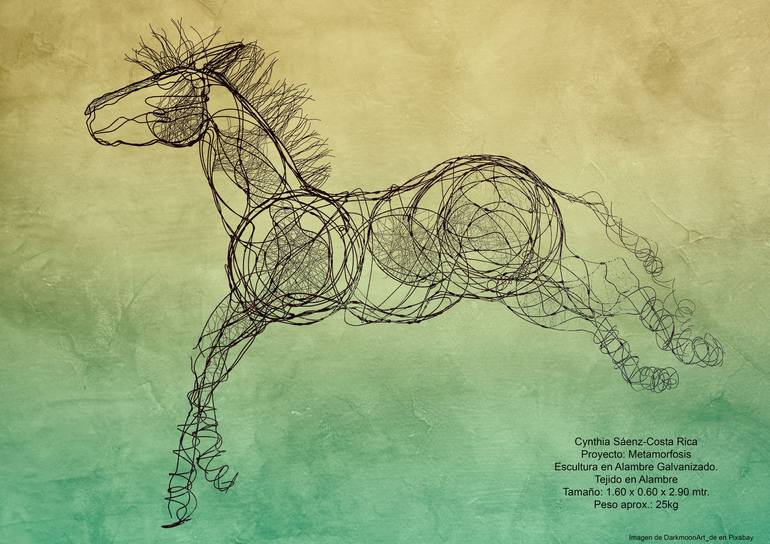 Original Figurative Horse Sculpture by Cynthia Saenz Sancho