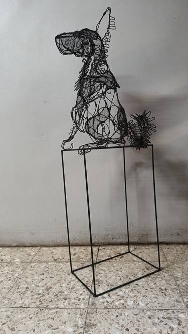 Saatchi Art Artist Cynthia Saenz Sancho; Sculpture, “DUETTO - Sitting Dog” #art