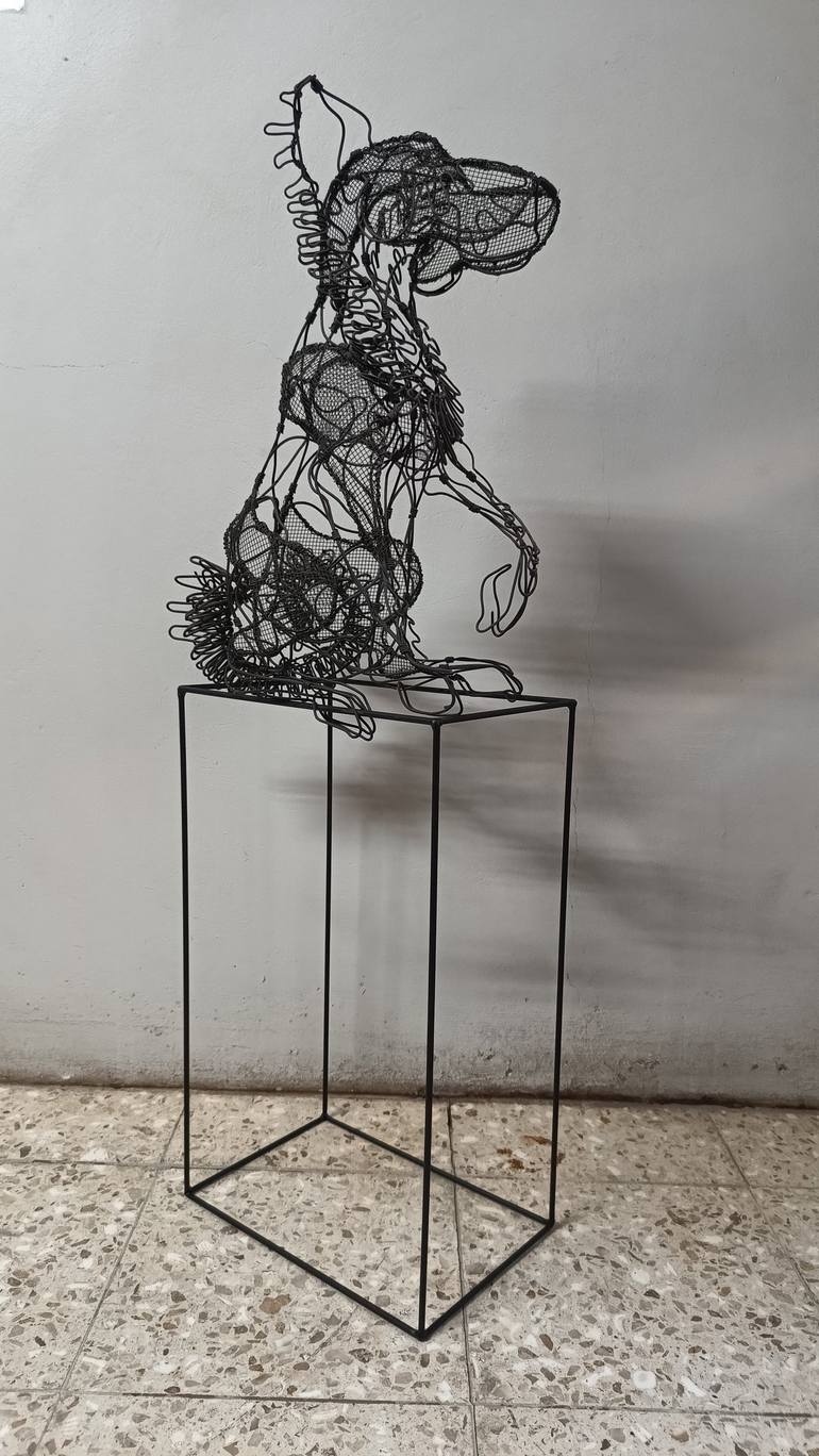 Original Figurative Dogs Sculpture by Cynthia Saenz Sancho