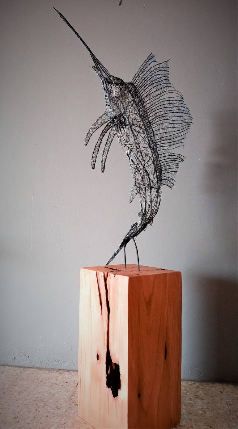 Original 3d Sculpture Fish Sculpture by Cynthia Saenz Sancho