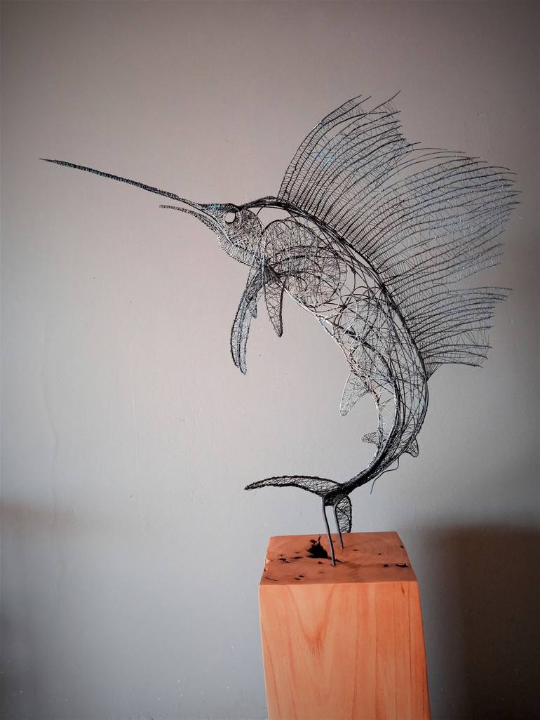 Original 3d Sculpture Fish Sculpture by Cynthia Saenz Sancho