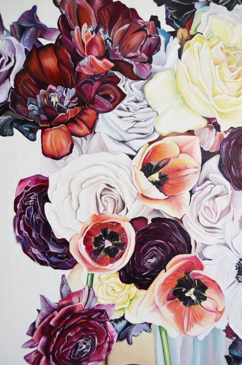 Original Realism Floral Painting by Lena Cristiuc