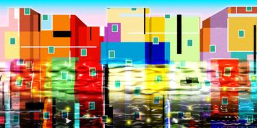 Original Abstract Cities Mixed Media by Shane Pickerill
