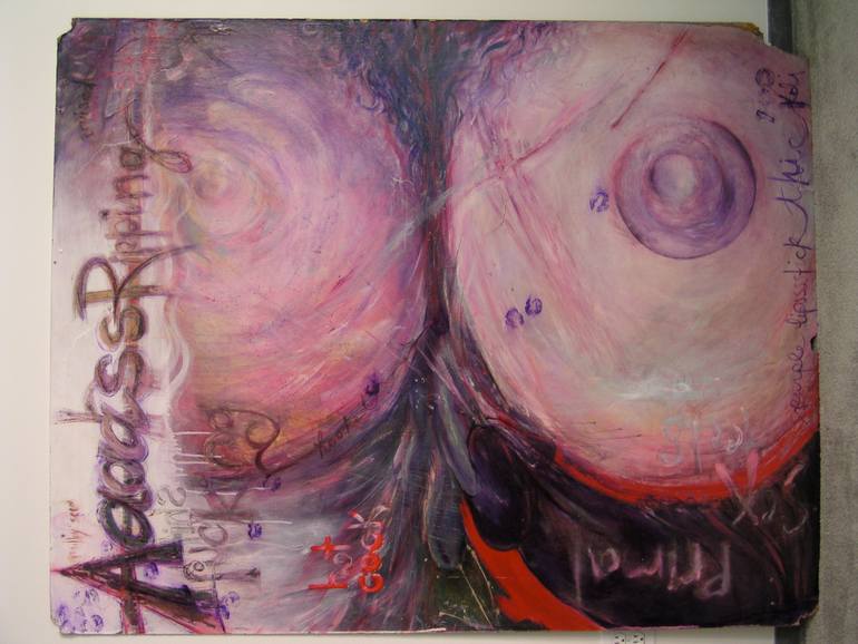 Original Abstract Erotic Painting by Rula Kaliroi