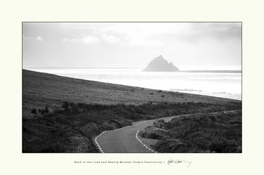Bend in the road and Skellig Micheal, Dingle Penninsula. thumb