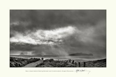 Rain clears toward the Skellig Micheal and Inishtoskart island, Dingle Penninsula thumb