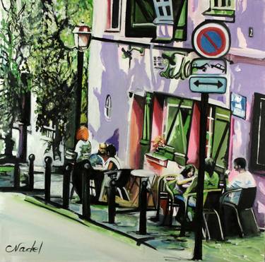 Original Figurative Cities Paintings by Clotilde Nadel