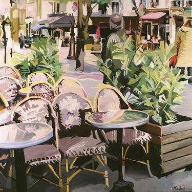 Original Figurative Cities Painting by Clotilde Nadel