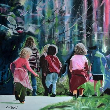 Original Figurative Children Painting by Clotilde Nadel