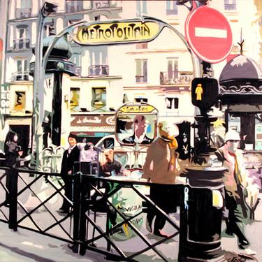 Original Figurative Cities Painting by Clotilde Nadel