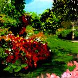 3 jardins sur papier figueras format    60 cm x 20 cm by Clotilde Nadel