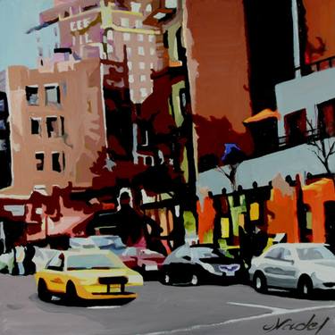 Original Figurative Cities Paintings by Clotilde Nadel