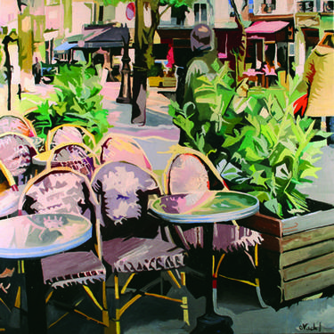 Original Figurative Cities Paintings by Clotilde Nadel