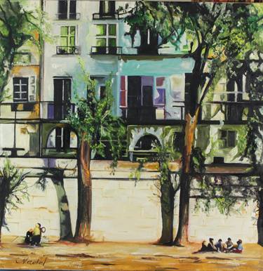 Original Figurative Cities Paintings by Clotilde Nadel