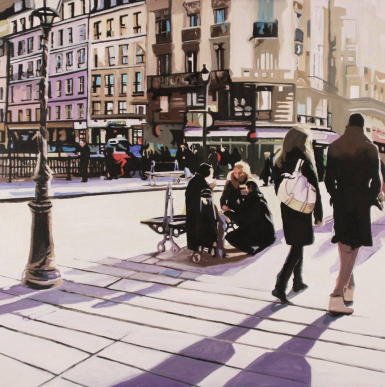 Original Figurative Cities Painting by Clotilde Nadel
