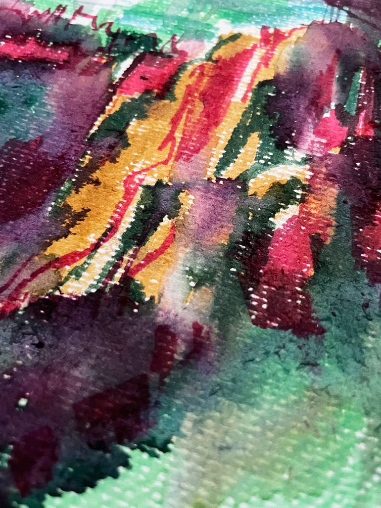 Original Impressionism Landscape Mixed Media by Szabina Szenográdi