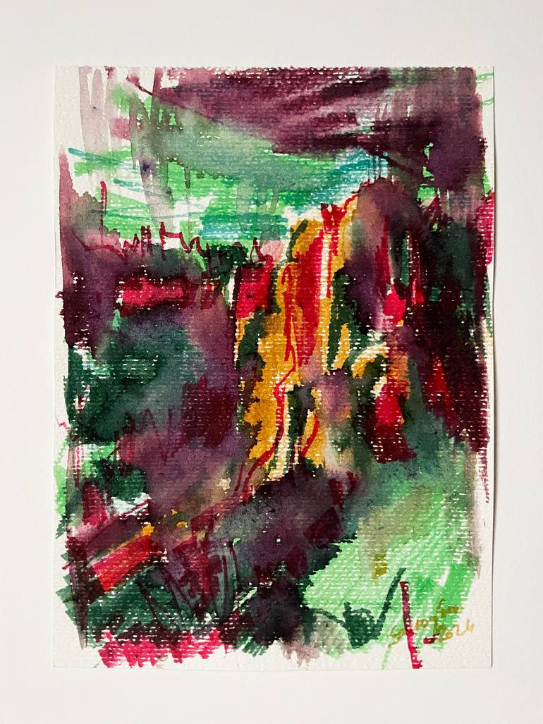 Original Impressionism Landscape Mixed Media by Szabina Szenográdi