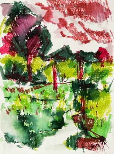 Original Impressionism Nature Mixed Media by Szabina Szenográdi