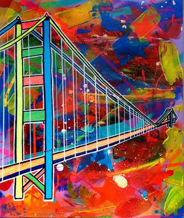 Print of Abstract Cities Paintings by Johnny Meyer