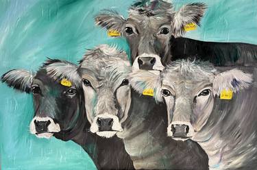 Original Cows Paintings by Ilona van Burgel
