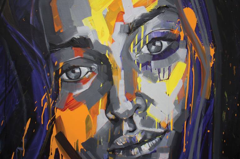Original Abstract People Painting by Kosala Gunasinghe