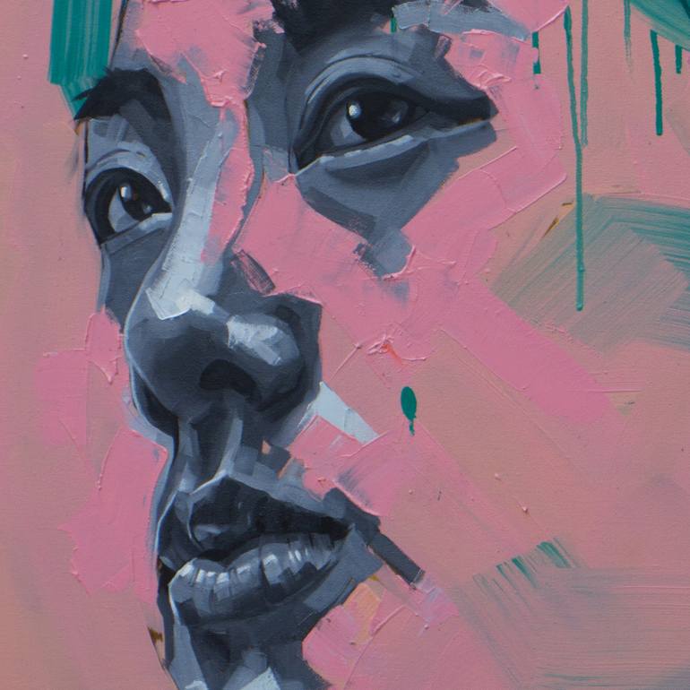 Original Abstract Portrait Painting by Kos Cos